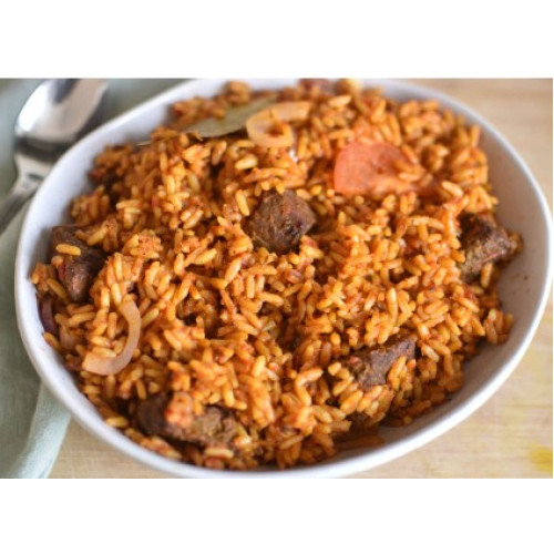 JOLOF RICE WITH BEEF 