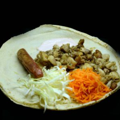 Mixed Shawarma with 1 Sausage - Chicken & Beef
